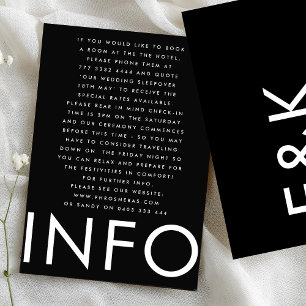 Carte D'accompagnement Détails du Mariage Ultra Modern Bold Big Monogram