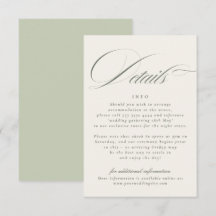 Détails du mariage vert pistache