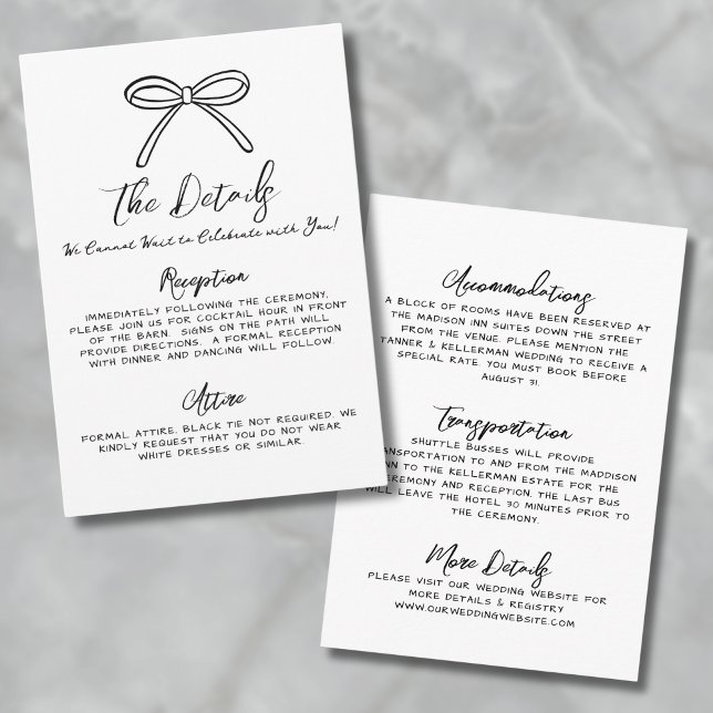 Carte D'accompagnement Détails du Mariage Whimsical Dessin À La Main (Hand Drawn Whimsical Wedding Details Enclosure Card)