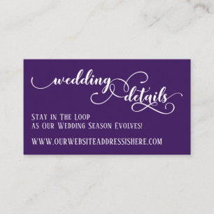 Carte D'accompagnement Détails du site Web de mariage Écriture élégante V