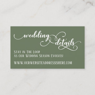 Carte D'accompagnement Détails du site web de mariage en écriture élaboré
