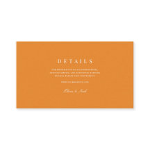 Détails Elegant White & Orange Mariage