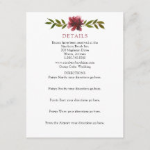 Détails et directions de mariage floral Bourgogne