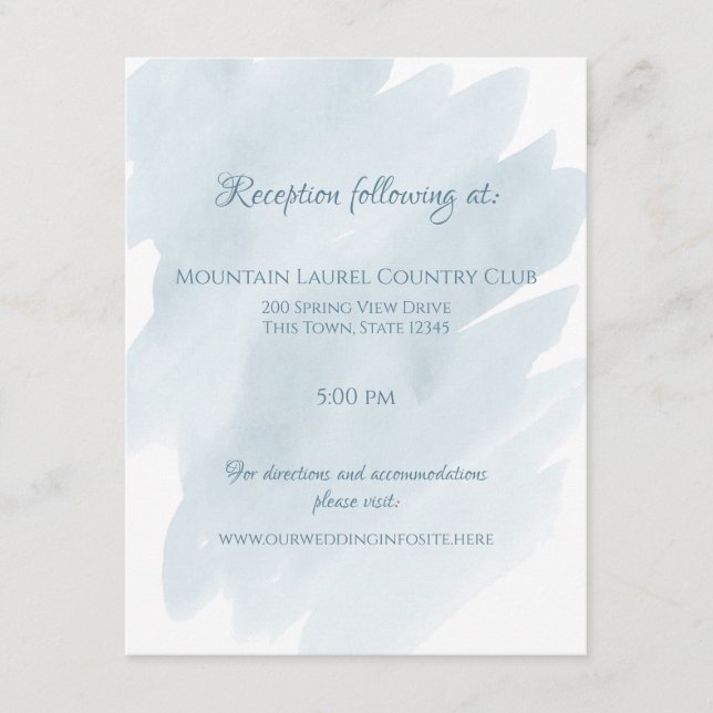 Carte D'accompagnement Détails et informations sur le Mariage d'aquarelle (Devant)