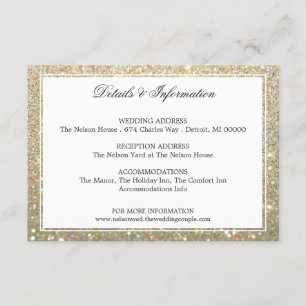 Carte D'accompagnement Détails et plus d'informations - Gold Glit Fab