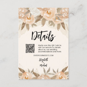 Carte D'accompagnement Détails Floraux Aquarelle Pêche Rustique