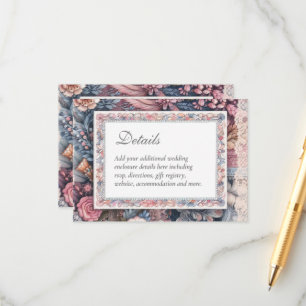 Carte D'accompagnement Détails Floraux Maximalistes Shabby Campagne Vinta