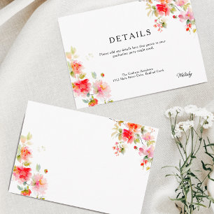 Carte D'accompagnement Détails floraux roses et orange pour la remise des