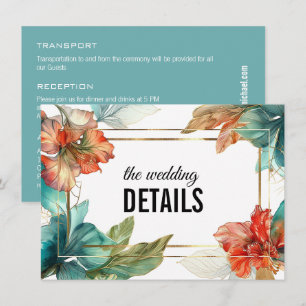 Carte D'accompagnement DÉTAILS mariages Hibiscus Serenade Paradise