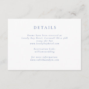 Carte D'accompagnement Détails minimalistes de Mariage bleu et blanc clas