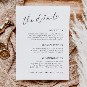 Carte D'accompagnement Détails minimalistes de Mariage moderne