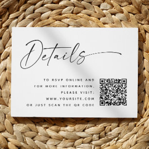 Carte D'accompagnement Détails minimalistes de Mariage moderne propre C