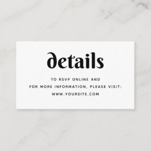 Carte D'accompagnement Détails minimalistes du Mariage chic + code QR   S