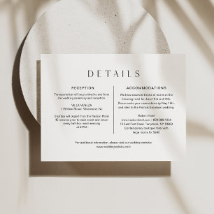 Carte D'accompagnement Détails minimalistes du Mariage HARLOW 5x3.5