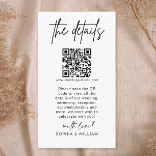 Carte D'accompagnement Détails minimalistes du Mariage moderne Code QR