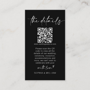 Carte D'accompagnement Détails minimalistes du Mariage moderne Code QR