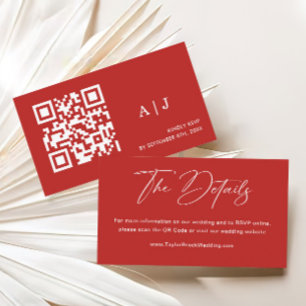 Carte D'accompagnement Détails minimalistes du Mariage Rose rouge