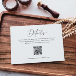 Carte D'accompagnement Détails minimalistes Mariage de code QR