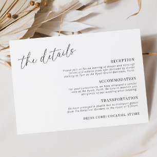 Carte D'accompagnement Détails minimalistes modernes du Mariage Horizonta
