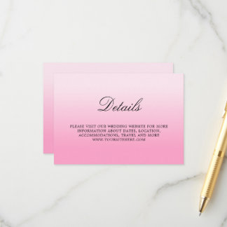 Carte D'accompagnement Détails Ombrés Rose Bonbon en Coton Minimaliste Mo