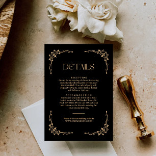 Carte D'accompagnement Détails pour invité de mariage moderne Art Déco iv