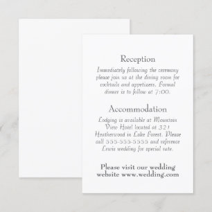 Carte D'accompagnement Détails simples, minimaux, en Mariage texte unique