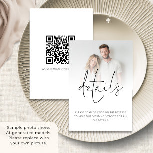 Carte D'accompagnement Détails sur le Mariage de code QR de la photo mini