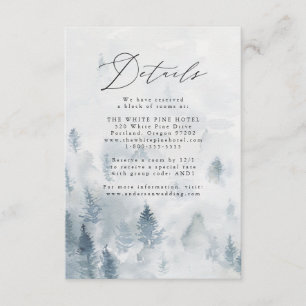Carte D'accompagnement Détails sur le Mariage Elegant Winter Forest