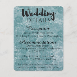 Carte D'accompagnement Détails sur le Mariage personnalisable/ INSERT CAR
