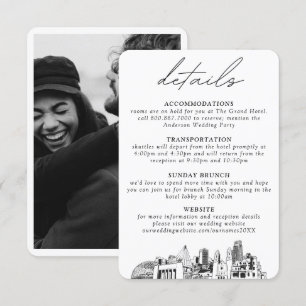 Carte D'accompagnement Détails verticaux du Mariage Omaha