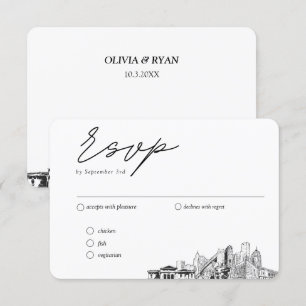 Carte D'accompagnement Detroit Wedding RSVP Options de repas à envoyer