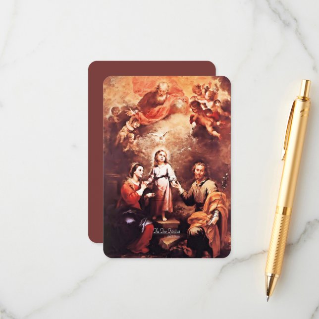 Carte D'accompagnement Deux trinités avec prière (Devant/Arrière en situation)