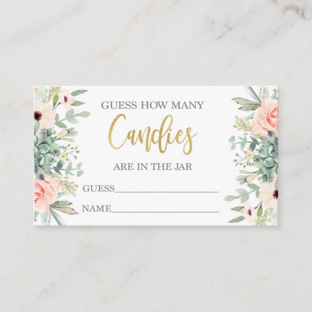 Carte D'accompagnement Devine combien de bonbons sont dans le bocal (Devant)