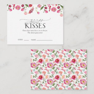 Carte D'accompagnement Devinez combien de baisers Fête des mariées rose j