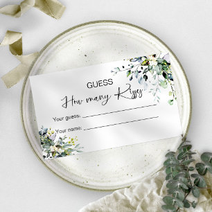 Carte D'accompagnement Devinez combien de baisers jeu de mariage