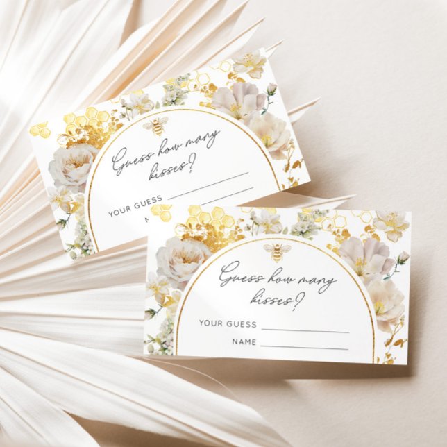 Carte D'accompagnement Devinez combien de baisers jeu nuptiale (Créateur téléchargé)