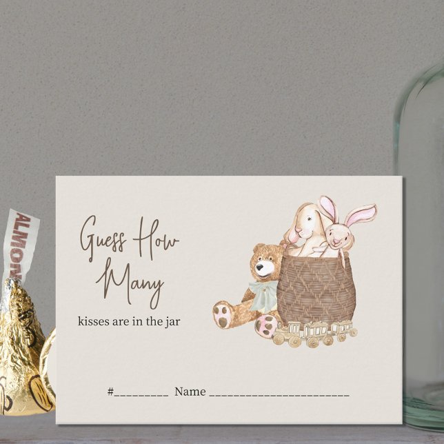 Carte D'accompagnement Devinez combien de Boho Nursery Baby shower jeu (Créateur téléchargé)