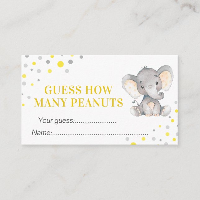 Carte D'accompagnement Devinez combien de cacahuètes Baby shower Annivers (Devant)