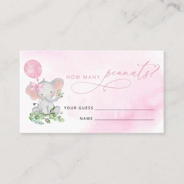 Carte D'accompagnement Devinez combien de cacahuètes Jeu de Baby Shower E (Devant)