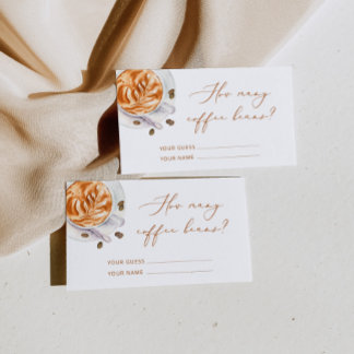 Carte D'accompagnement Devinez combien de fèves de café jeu de douche nup