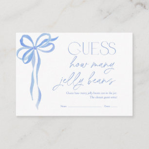 Carte D'accompagnement Devinez combien de haricots Jelly Blue Bow Shower