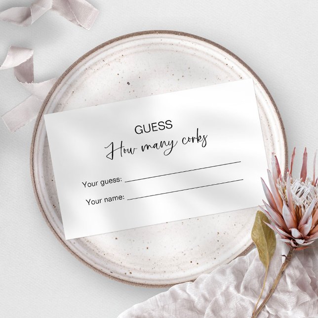 Carte D'accompagnement Devinez combien de lièges Jeux nuptiaux (Créateur téléchargé)