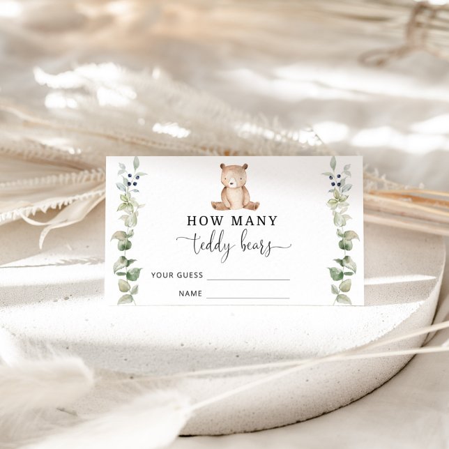 Carte D'accompagnement Devinez combien d'ours en peluche pour la baby sho (Créateur téléchargé)