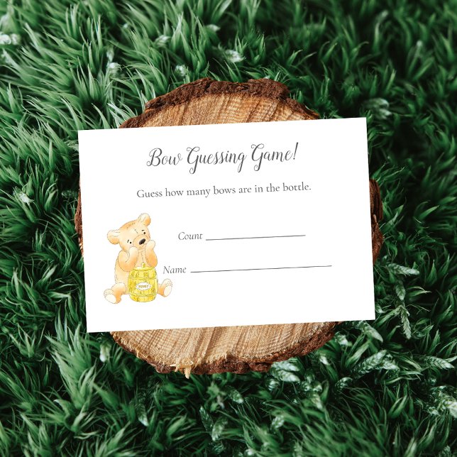 Carte D'accompagnement Devinez le jeu Boy Teddy Bear et Bee (Créateur téléchargé)