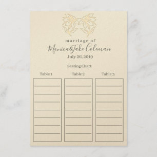 Carte D'accompagnement Diagramme de places assises classique de la