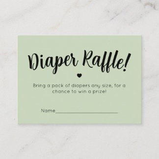 Carte D'accompagnement Diaper Raffle Card