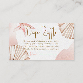Carte D'accompagnement Diaper Raffle Card | Sea You Soon Baby Coastal