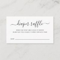 Diaper Raffle Genre Neutre Baby shower simple