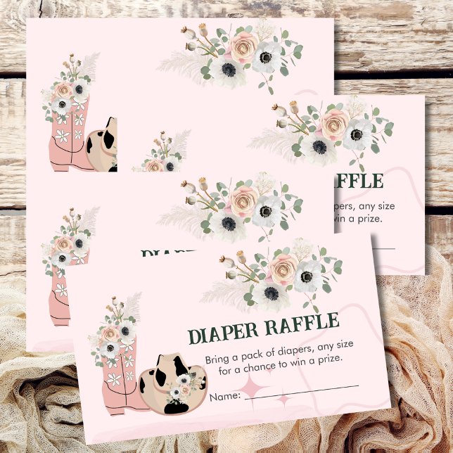 Carte D'accompagnement Diaper Raffle Jeu Saddup Western Cowgirl Thème (Créateur téléchargé)