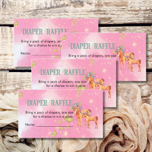 Carte D'accompagnement Diaper Raffle Jeu Unicornes Magiques Et Papillon